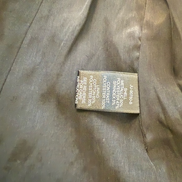 Ark & Co NWT L Gold and Black Blazer jacquard thicker metallic tuxedo cut blazer - Picture 9 of 12